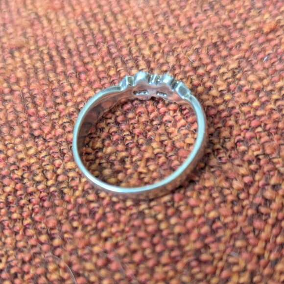 Estate Dainty Marcasite Ring Sterling Silver Minimalist Thin Victorian 925 - Picture 5 of 7